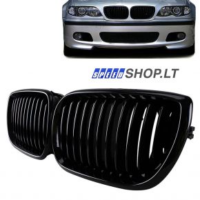 BMW 3 E46 Facelift juodos blizgios grotelės